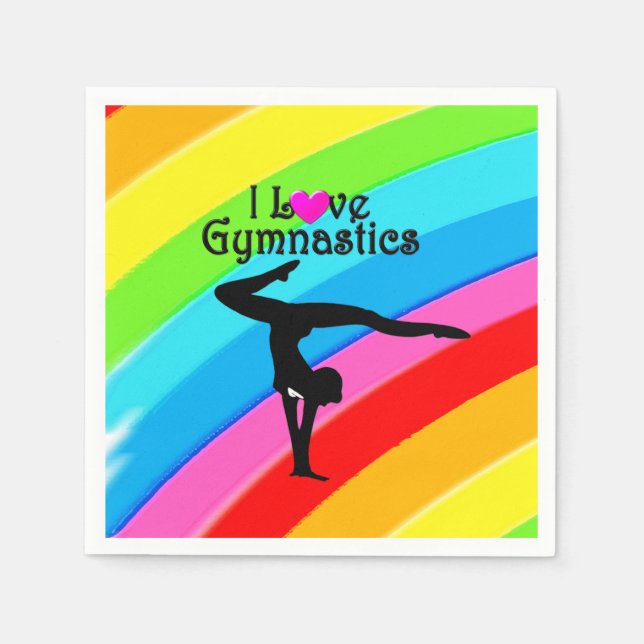 SERVIETTES JETABLES PRÉCIEUSE COUVERTURE J'AIME LES NAPKINS GYMNASTIQU (Devant)