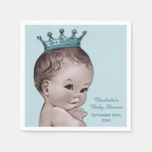 Serviettes Jetables Prince vintage baby shower personnalisé