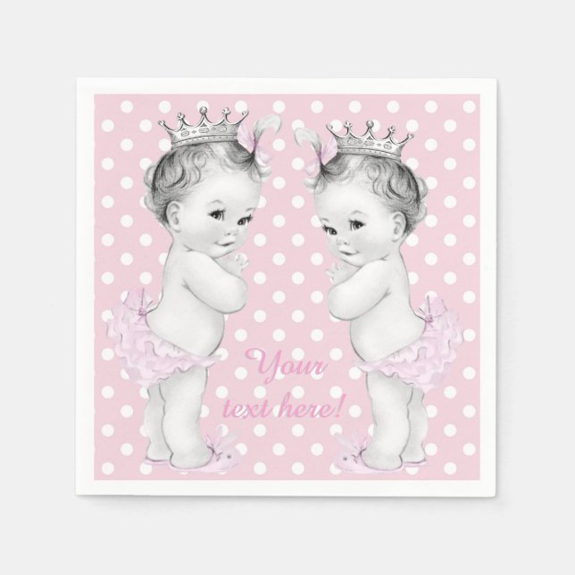 Serviettes Jetables Princesse Twin Girl Douche (Devant)