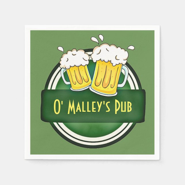 Serviettes Jetables Pub irlandais personnalisé (Devant)