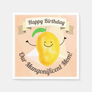 Serviettes Jetables Pun Mango Positif - Anniversaire Mangonificent Mam