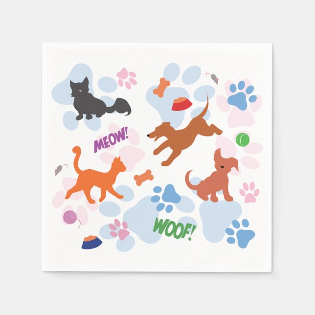 Serviettes Jetables Puppies et Kittens (Devant)