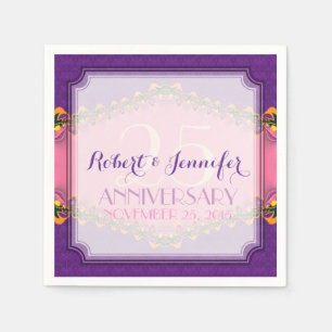 Serviettes Jetables Purple Pink Fairytale Fractal Lace Paper Napkins