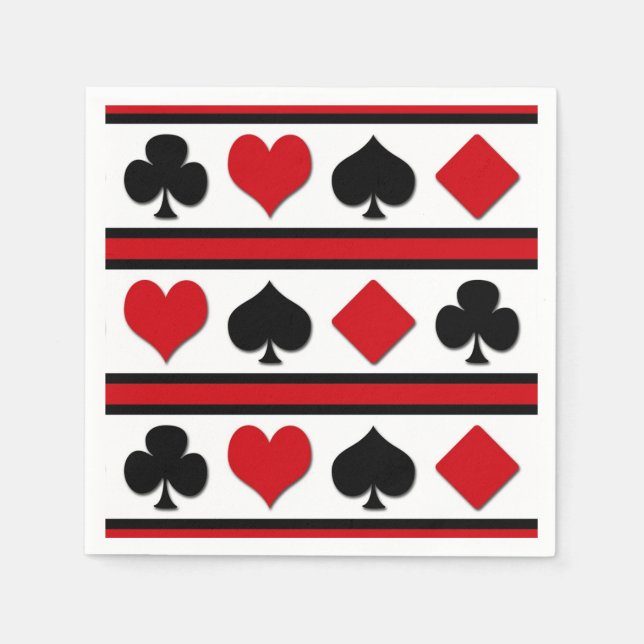 Serviettes Jetables Quatre combinaisons de cartes (Devant)