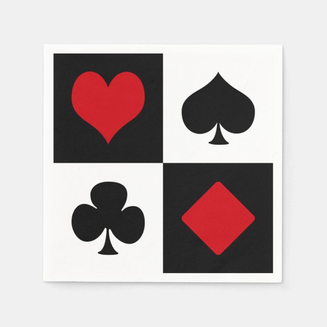 Serviettes Jetables Quatre combinaisons de cartes (Devant)