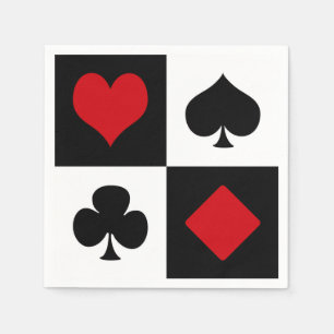 Serviettes Jetables Quatre costumes de carte