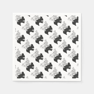 Serviettes Jetables Rabbit Silhouette main