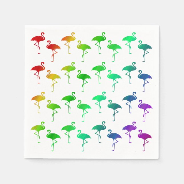 Serviettes Jetables Rainbow Pride Flamants roses LGBTQ Motif (Devant)