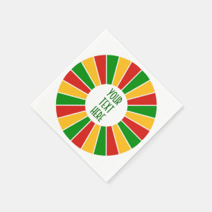 Serviettes Jetables RAYONS DE BOUTON DE DRAPEAU DE RASTAFARI + votre