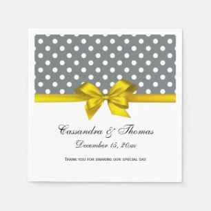 Serviettes Jetables Rayure Noir Blanc Damassé Ruban Bleu