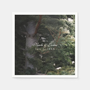 Serviettes Jetables Réception de mariage dans les bois forestiers rust