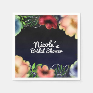Serviettes Jetables Réception de soirée chic avec éclairage floral mod