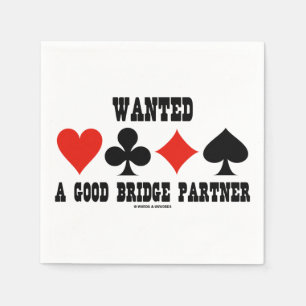 Serviettes Jetables Recherché Une Bonne Carte Partenaire Bridge Convie