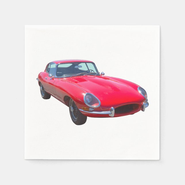Serviettes Jetables Red 1964 Jaguar XKE Antique Sports Car (Devant)