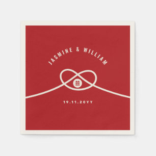 Serviettes Jetables Red Knot Union Double Bonheur Mariage chinois