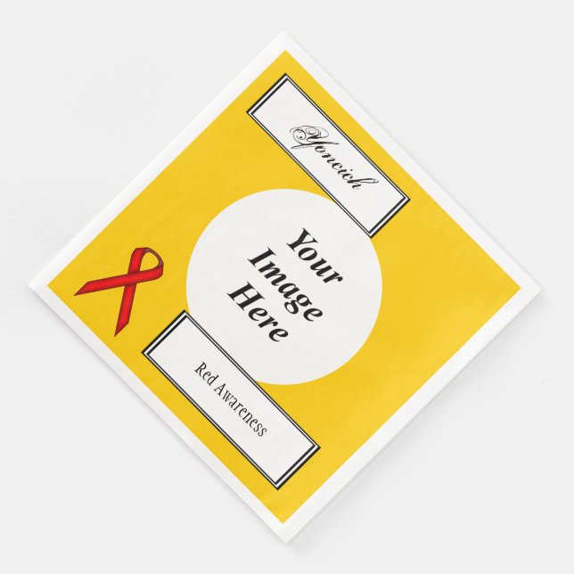 Serviettes Jetables Red Standard Ribbon Modèle par Kenneth Yoncich (Coin)