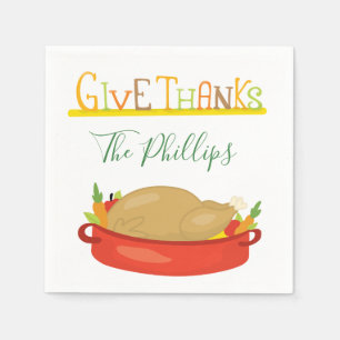 Serviettes Jetables Remerciez Thanksgiving