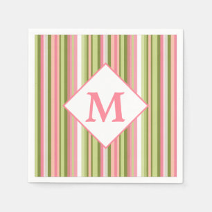 Serviettes Jetables Ressorts de printemps Monogram Cocktail Napkin