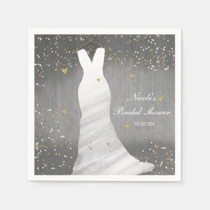 Serviettes Jetables Robe Mariage moderne Confetti Coeurs Fête des mari