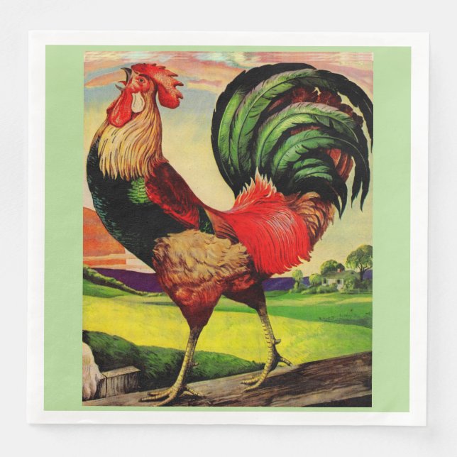 Serviettes Jetables Rocky the Handsome Rooster (Devant)