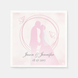 Serviettes Jetables Romantique Dreamtic Mariage rose Couple