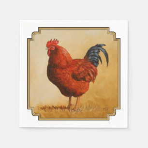 Serviettes Jetables Rooster chicken de Rhode Island