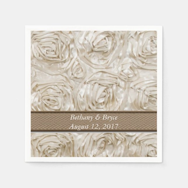 Serviettes Jetables Rose de la campagne personnalisée Mariage de conce (Devant)
