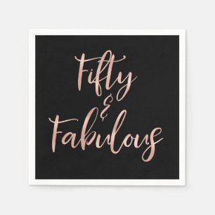 Serviettes Jetables Rose Gold Foil Cinquante et fabuleux