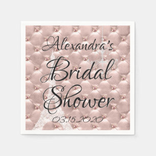 Serviettes Jetables Rose Gold Pink Paris France Fête des mariées