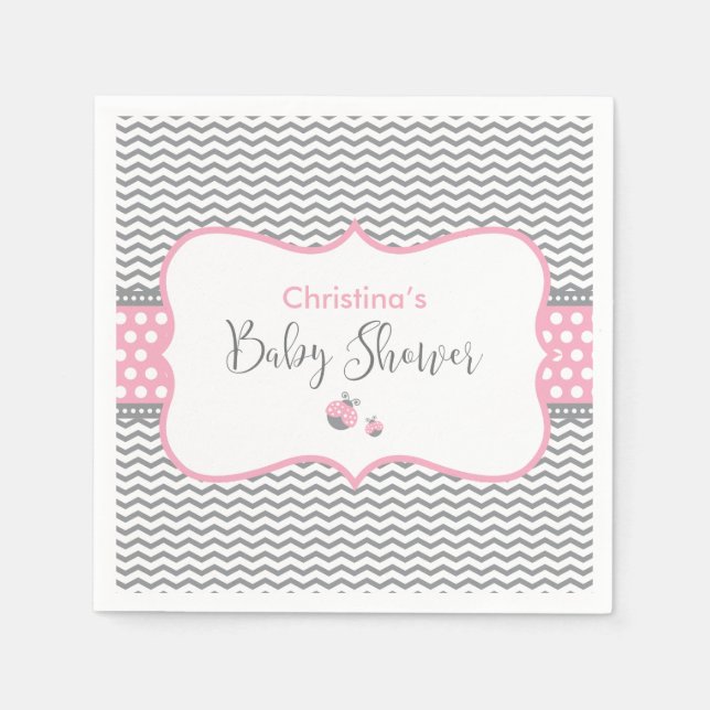 Serviettes Jetables Rose Ladybug (Devant)