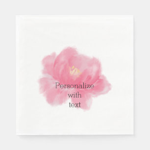 Serviettes Jetables Rose rose aquarelle