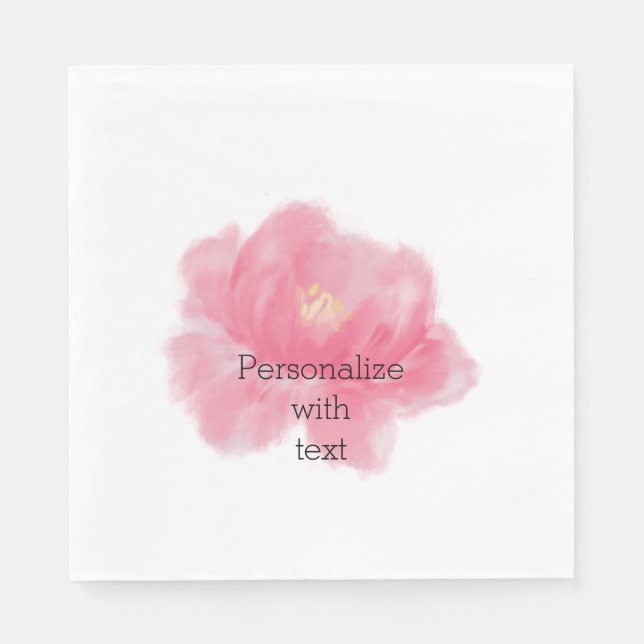 Serviettes Jetables Rose rose aquarelle (Devant)