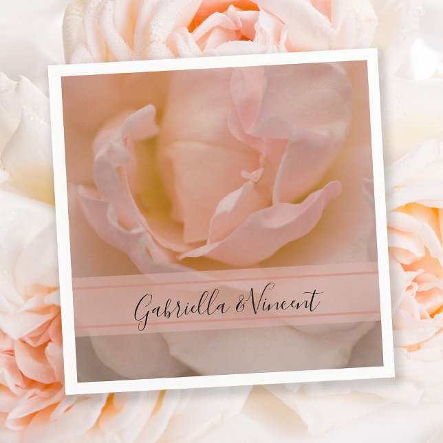 Serviettes Jetables Rose rose pâle rose rose Mariage (Créateur téléchargé)