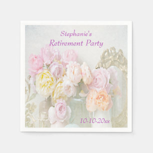 Serviettes Jetables Roses romantiques à la retraite de Jars