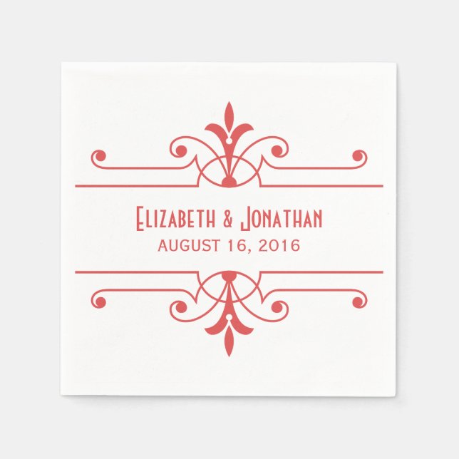 Serviettes Jetables Rouge v2 Fancy Papier d'ornement (Devant)