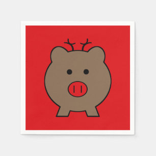 Serviettes Jetables ~ Roy le cochon de Noël