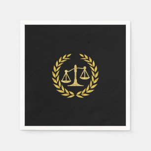 Serviettes Jetables Royal Gold Laurel Wreath Law School Graduation