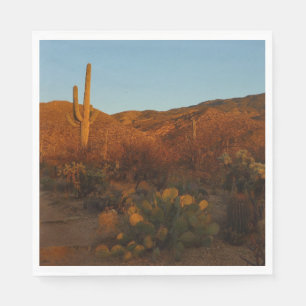 Serviettes Jetables Saguaro Sunset I Arizona Désert Paysage