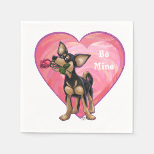 Serviettes Jetables Saint-Valentin du Chihuahua