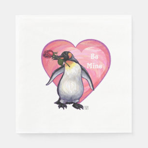 Serviettes Jetables Saint-Valentin Penguin