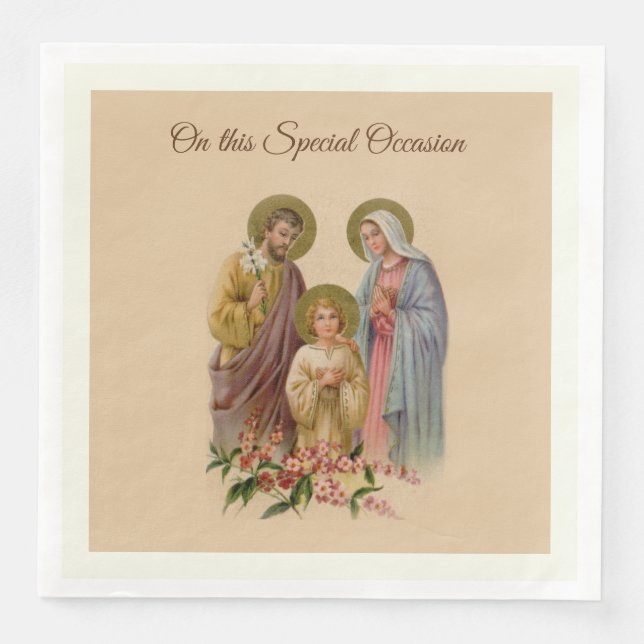 Serviettes Jetables Sainte Famille Jésus Marie Saint-Joseph (Devant)