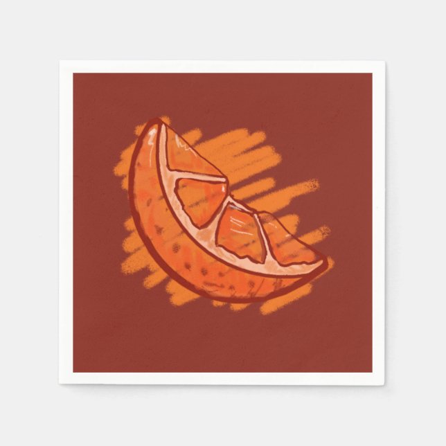 Serviettes Jetables Sang Motif de fruits orange (Devant)