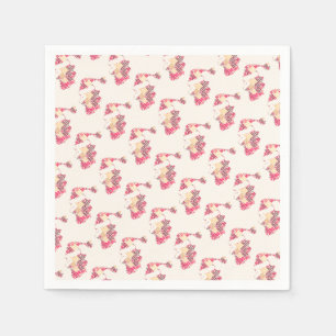 Serviettes Jetables Santa Claus Mot Cloud Ho Typographie Rouge Blanc