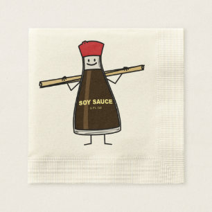 Serviettes Jetables Sauce soja condiment bouteille baguettes asiatique