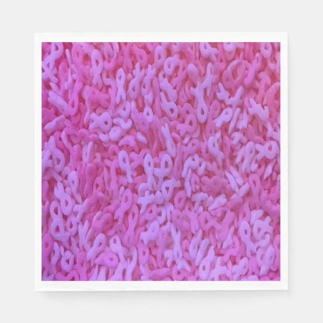 Serviettes Jetables Saupoudrer de ruban rose (Devant)