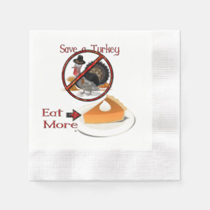Serviettes Jetables Sauvez une Turquie mangez plus de tarte