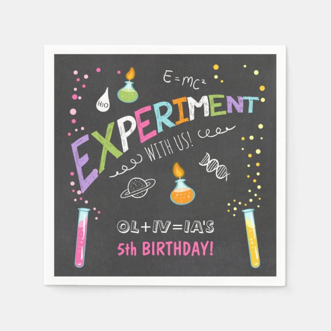 Serviettes Jetables Science Paper Napkin Expérience Lab Anniversaire (Devant)