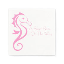 Seahorse Baby shower Napkin (fille)