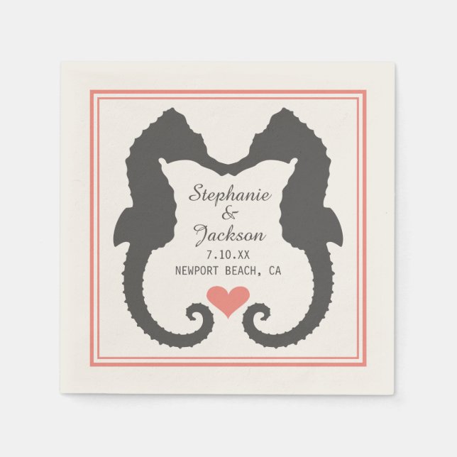 Serviettes Jetables Seahorse Heart (Devant)