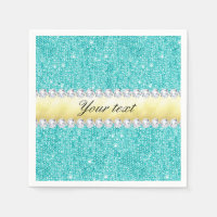 Séquences turquoise personnalisées Diamants d'or